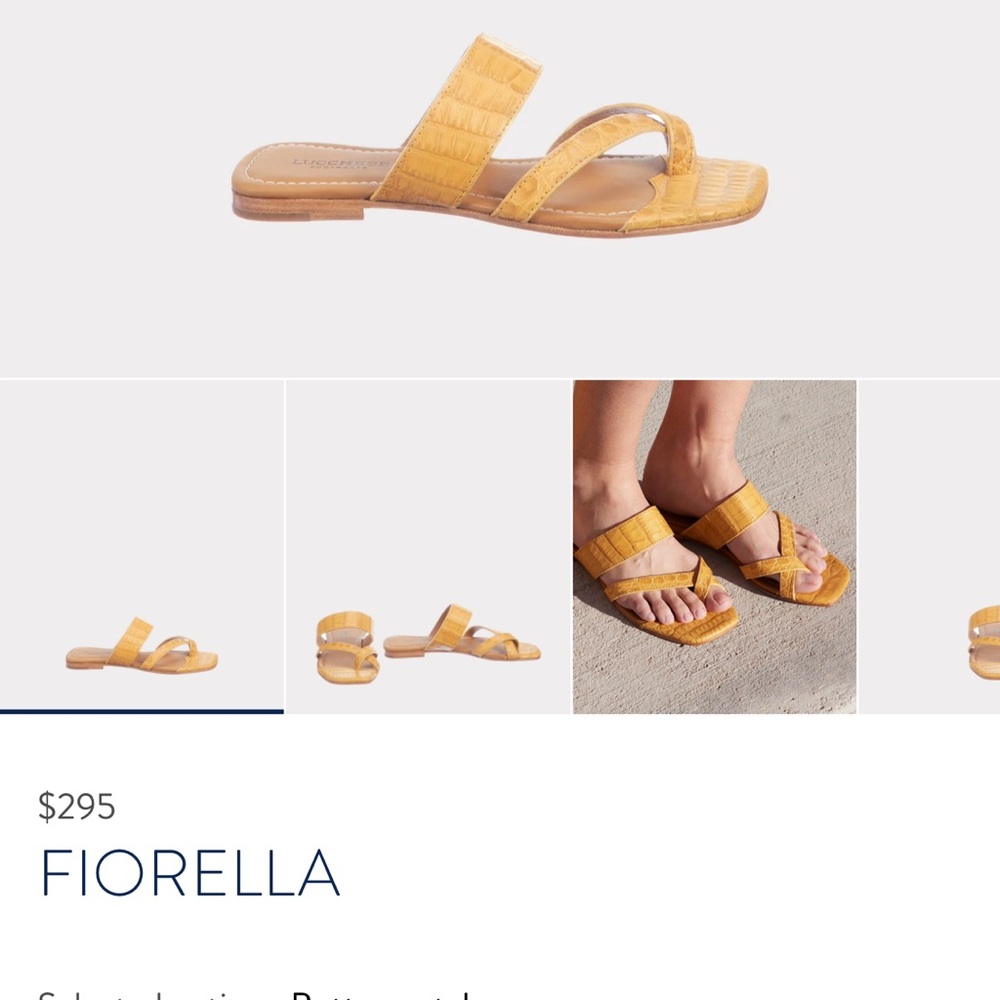Lucchese Fiorella Butterscotch Sandals Modern Slide Design